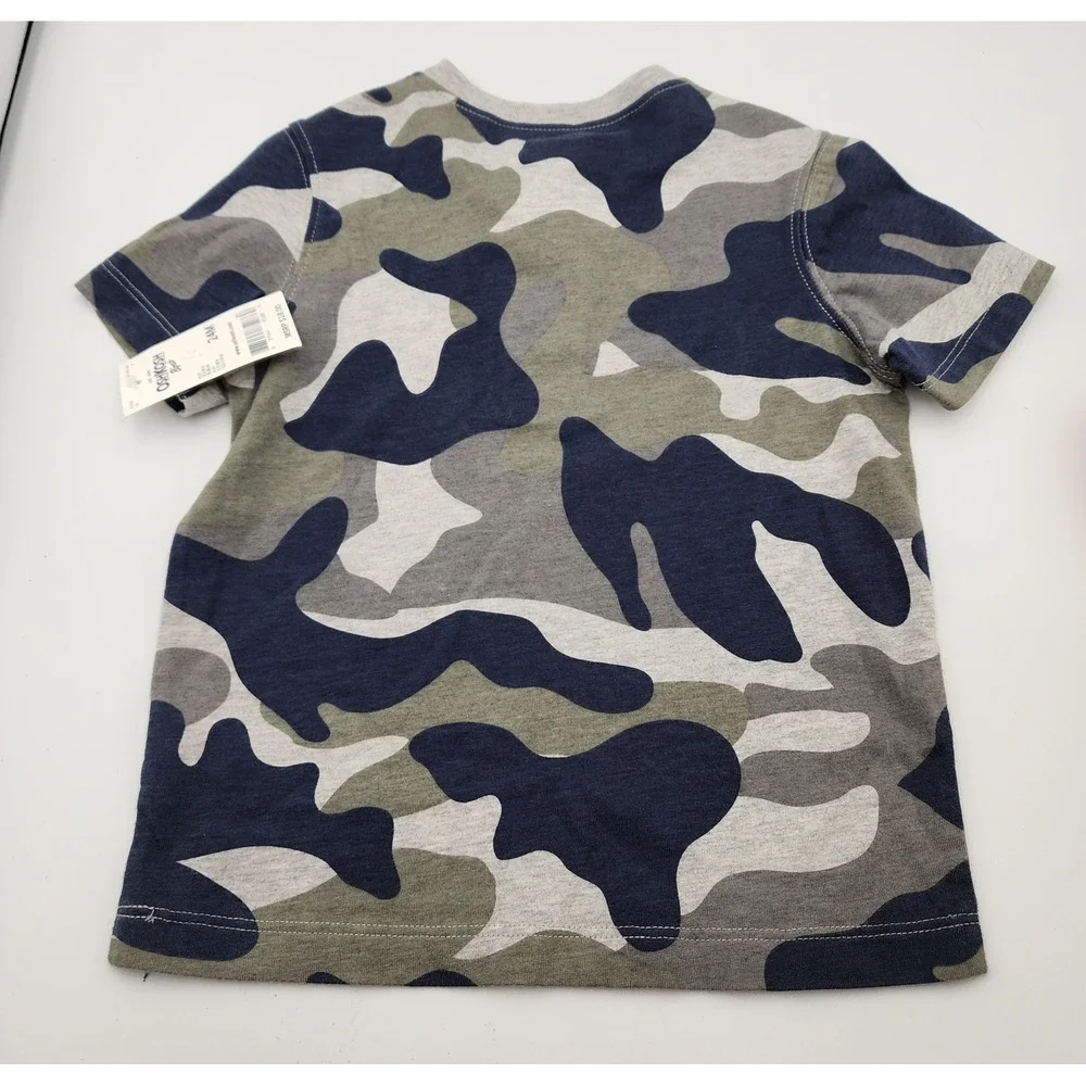 OshKosh Bgosh Boys Camouflage‎ Button Henley T-Shirt Top Size 24M